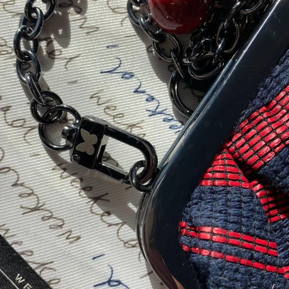 Weekend Max Mara Red and Blue Striped Bag - Picture 6 of 8